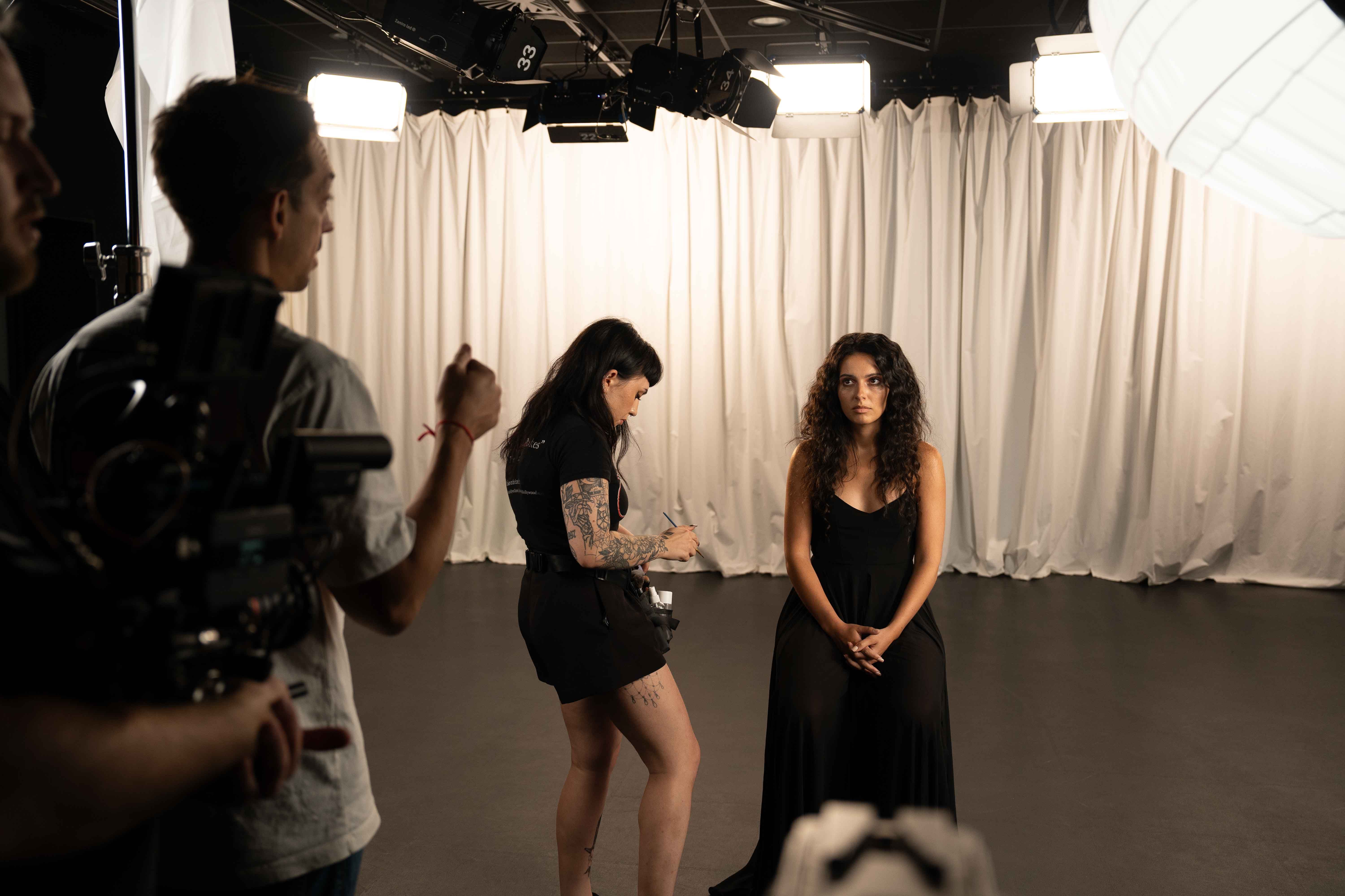 Behind the scenes of a music video